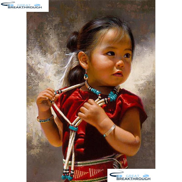 HOMFUN Full Square/Round Drill 5D DIY Diamond Painting "little girl" Embroidery Cross Stitch 5D Home Decor A18029