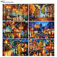 HOMFUN Full Square/Round Drill 5D DIY Diamond Painting "Oil painting landscape" 3D Embroidery Cross Stitch 5D Home Decor Gift