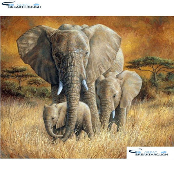 HOMFUN Art 5D Diy Diamond Painting "Animal elephant" Diamond Pictures Cross Stitch 3D Rhinestone Embroidery Decor A27844