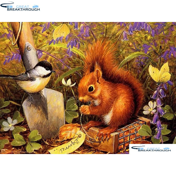 HOMFUN Full Square/Round Drill 5D DIY Diamond Painting "Squirrel & Bird" Embroidery Cross Stitch 5D Home Decor Gift A01513