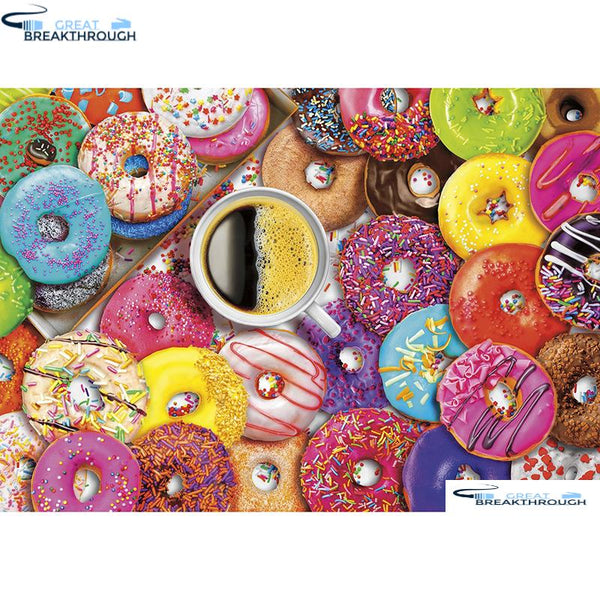 HOMFUN Full Square/Round Drill 5D DIY Diamond Painting "Donut & coffee" Embroidery Cross Stitch 5D Home Decor Gift A01755