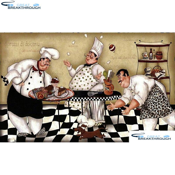 HOMFUN Full Square/Round Drill 5D DIY Diamond Painting "Cartoon chef" Embroidery Cross Stitch 5D Home Decor Gift A08800
