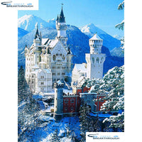 HOMFUN Full Square/Round Drill 5D DIY Diamond Painting "Castle scenery" Embroidery Cross Stitch 5D Home Decor Gift A16301