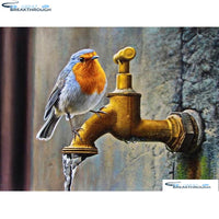 HOMFUN Full Square/Round Drill 5D DIY Diamond Painting "Bird & Tap" Embroidery Cross Stitch 5D Home Decor Gift A01772