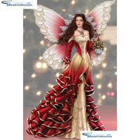 HOMFUN Full Square/Round Drill 5D DIY Diamond Painting "butterfly fairy" Embroidery Cross Stitch 5D Home Decor Gift A13979