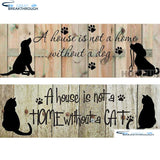 HOMFUN Full Square/Round Drill 5D DIY Diamond Painting "Cat Dog Home" 3D Embroidery Cross Stitch 5D Home Decor Gift A14801
